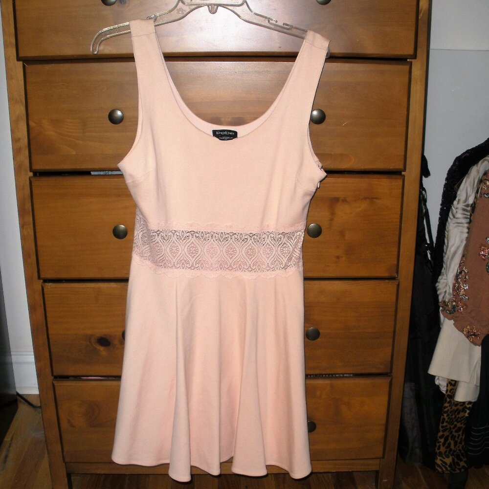 BEBE Skater dress, Salmon Pink SZ L